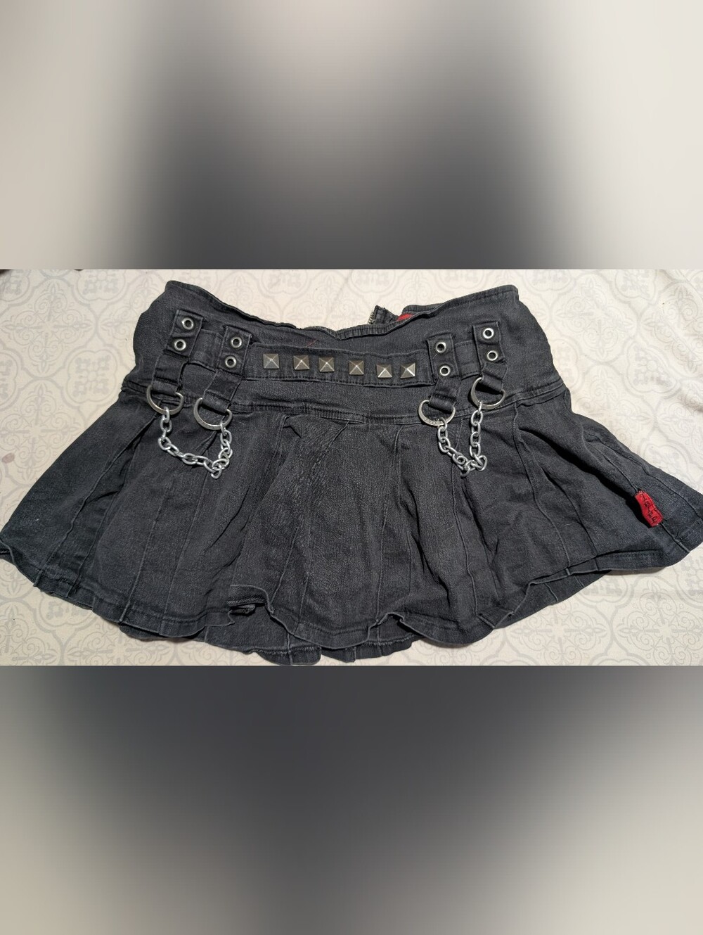 Tripp NYC Black Mini Skirt with Red Logo Tag